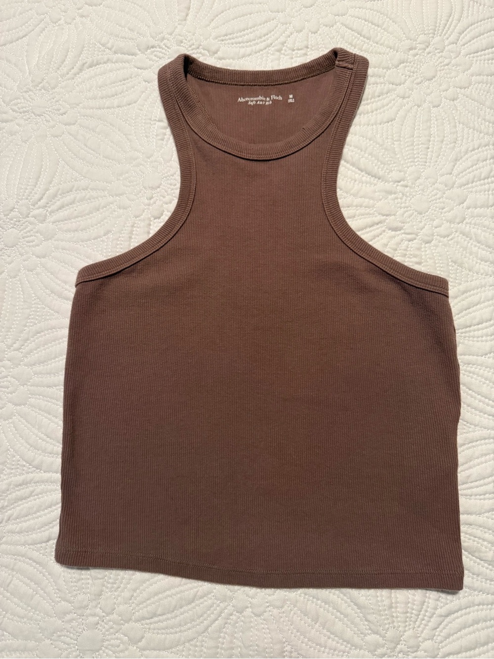 Abercrombie & Fitch Chocolate Brown Ribbed Racerback Tank